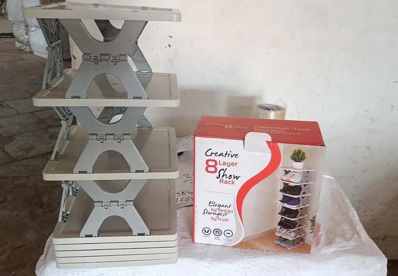 Corner Smart Foldable Shoes Shelf 4 Tier Shoe Rack